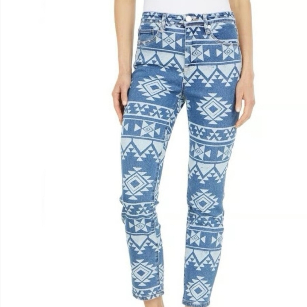 NWT Free People X BlankNYC Bleach Patterned Skinnies Size 27